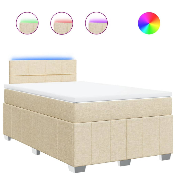 Pat continental cu saltea, crem, 120x190 cm, textil - WALTI WALTI