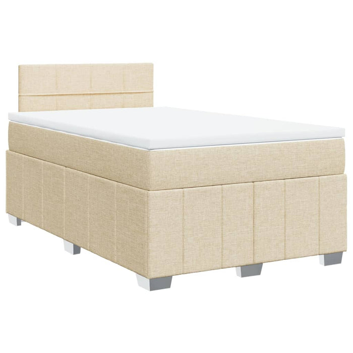 Pat continental cu saltea, crem, 120x190 cm, textil - WALTI WALTI