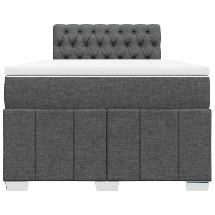 Pat box spring cu saltea, gri închis, 120x190 cm, textil WALTI