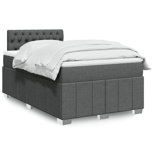 Pat box spring cu saltea, gri închis, 120x190 cm, textil - WALTI WALTI