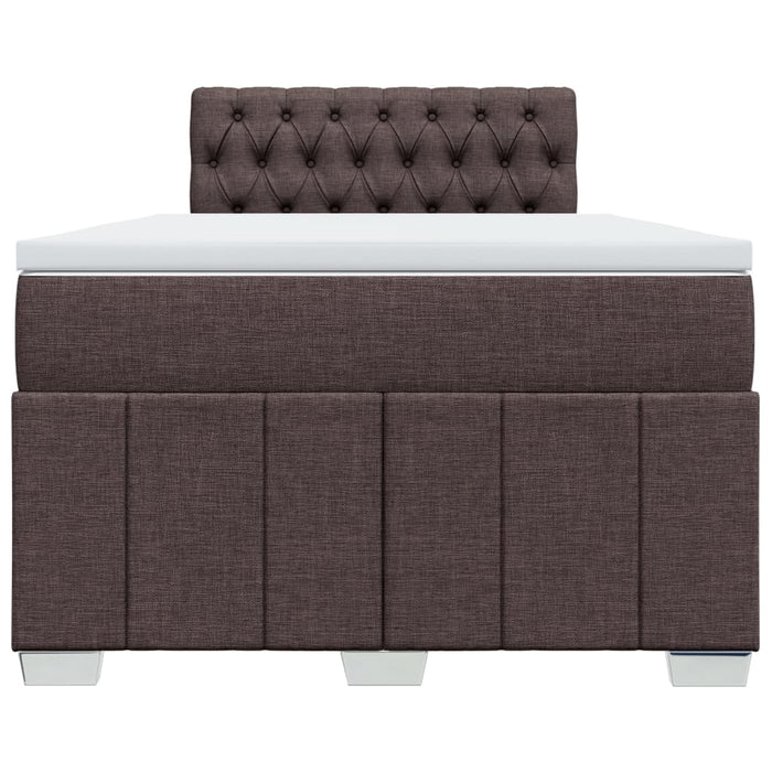 Pat box spring cu saltea, maro închis, 120x190 cm, textil WALTI