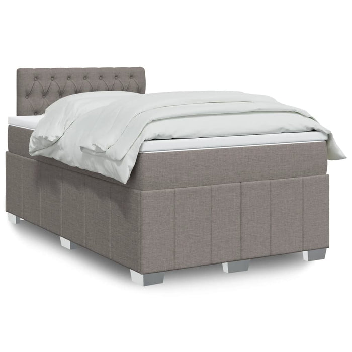 Pat box spring cu saltea, taupe, 120x190 cm material textil - WALTI WALTI