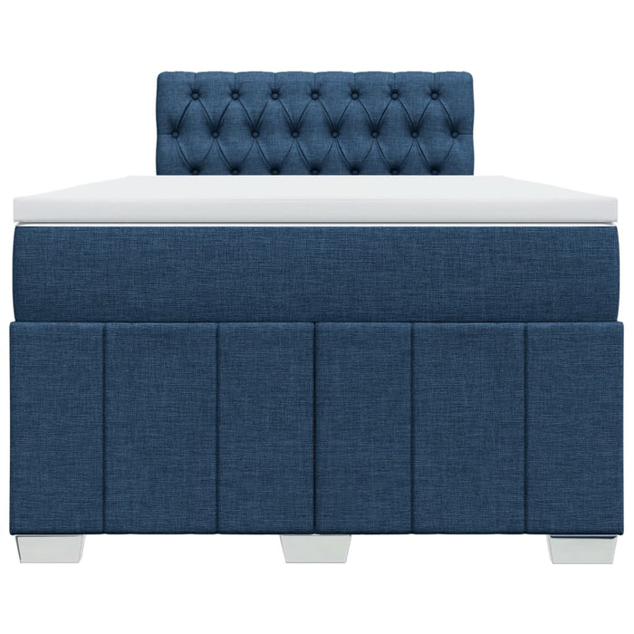 Pat box spring cu saltea, albastru, 120x190 cm, material textil - WALTI WALTI