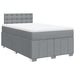 Pat box spring cu saltea, gri deschis, 120x190 cm, textil - WALTI WALTI