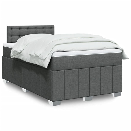 Pat box spring cu saltea, gri închis, 120x190 cm, textil - WALTI WALTI