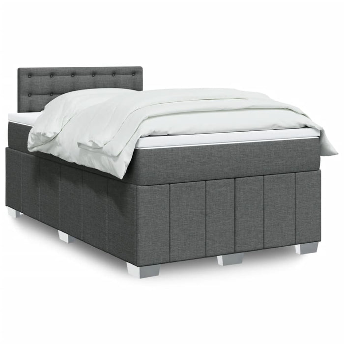 Pat box spring cu saltea, gri închis, 120x190 cm, textil - WALTI WALTI