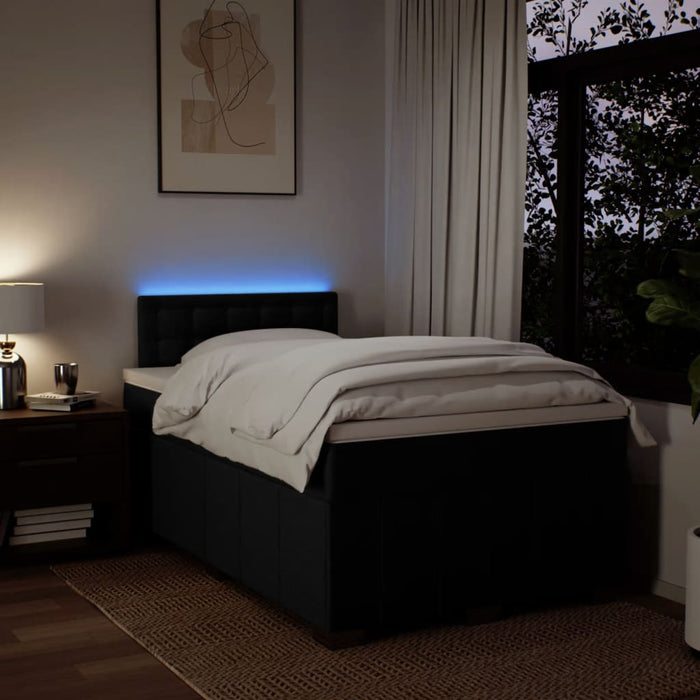 Pat box spring cu saltea, negru, 120x190 cm, catifea - WALTI WALTI
