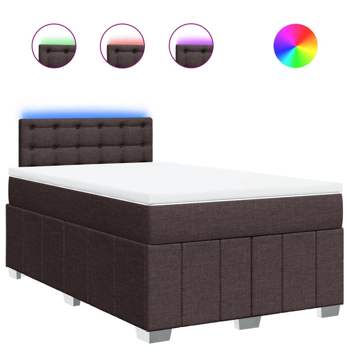 Pat box spring cu saltea, maro închis, 120x190 cm, textil WALTI