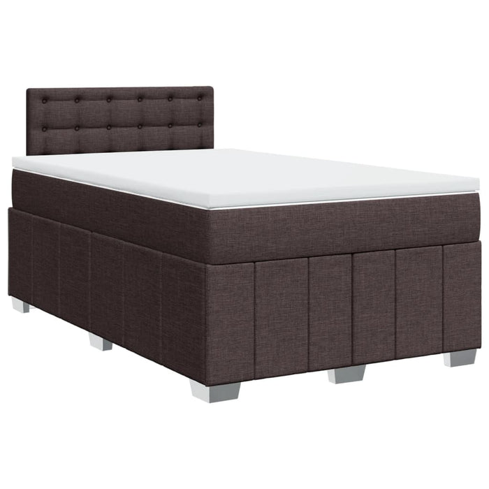 Pat box spring cu saltea, maro închis, 120x190 cm, textil WALTI