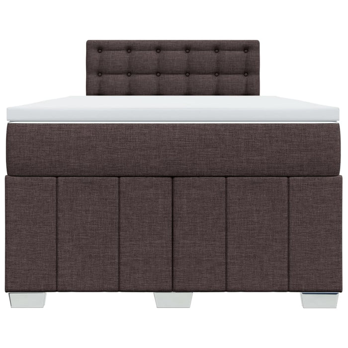 Pat box spring cu saltea, maro închis, 120x190 cm, textil WALTI