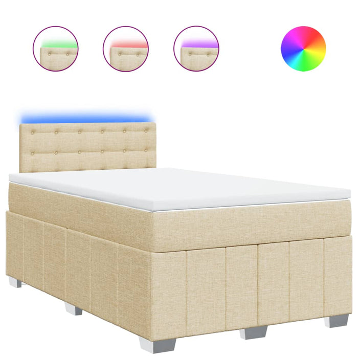 Pat continental cu saltea, crem, 120x190 cm, textil - WALTI WALTI