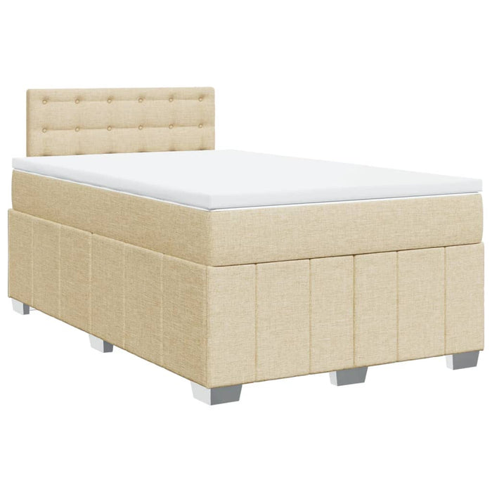 Pat continental cu saltea, crem, 120x190 cm, textil - WALTI WALTI