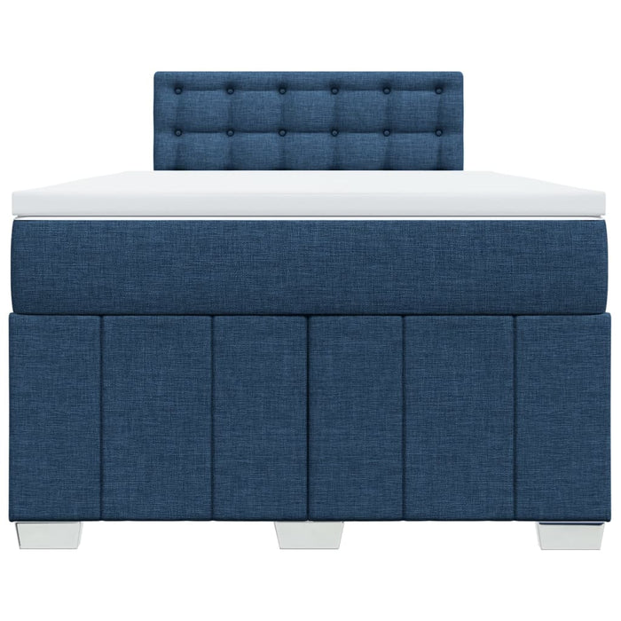 Pat box spring cu saltea, albastru, 120x190 cm, material textil - WALTI WALTI