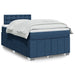 Pat box spring cu saltea, albastru, 120x190 cm, material textil - WALTI WALTI