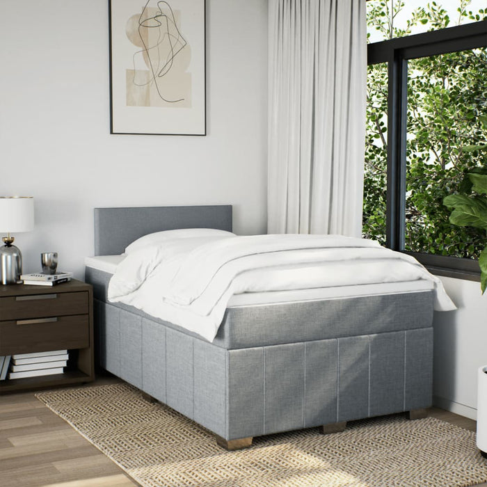 Pat continental cu saltea, gri deschis, 120x200 cm, textil - WALTI WALTI