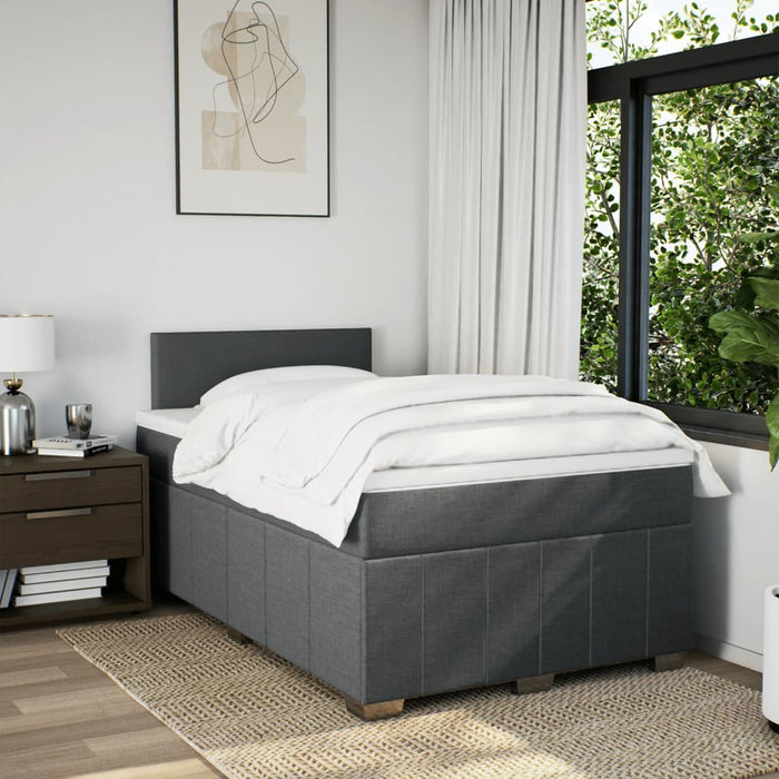 Pat box spring cu saltea, gri închis, 120x200 cm, textil - WALTI WALTI
