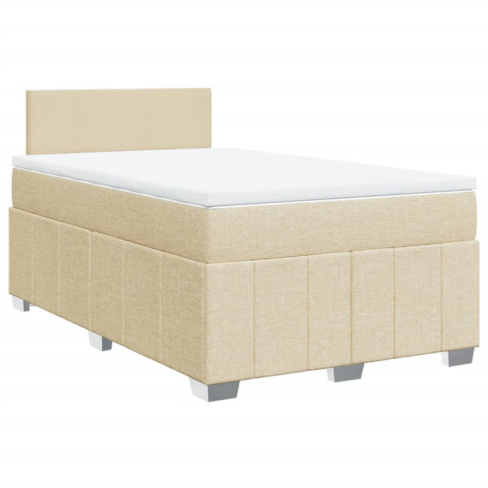 Pat box spring cu saltea, crem, 120x200 cm, textil - WALTI WALTI
