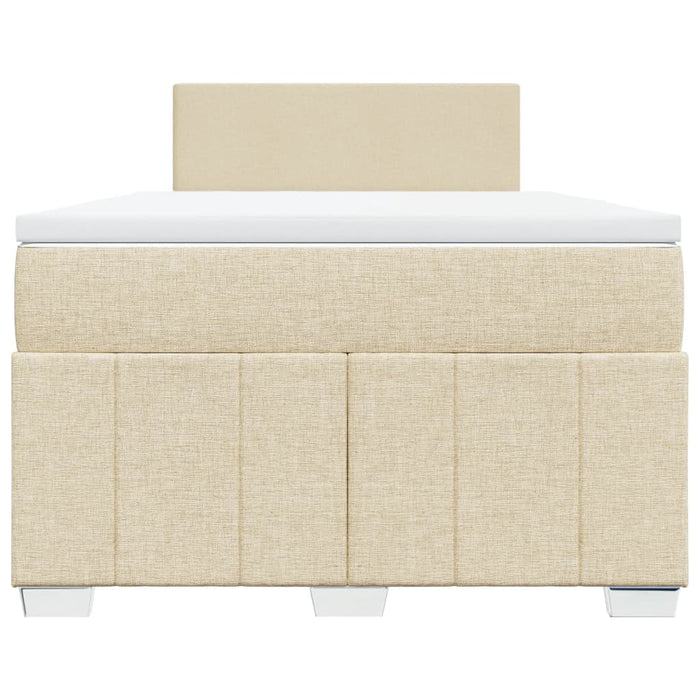Pat box spring cu saltea, crem, 120x200 cm, textil - WALTI WALTI