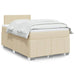 Pat box spring cu saltea, crem, 120x200 cm, textil - WALTI WALTI