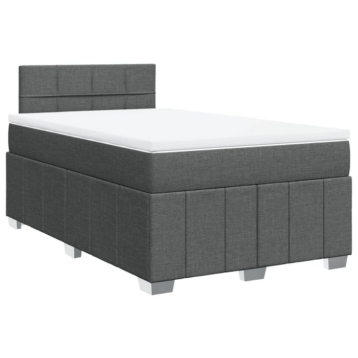 Pat box spring cu saltea, gri închis, 120x200 cm, textil - WALTI WALTI