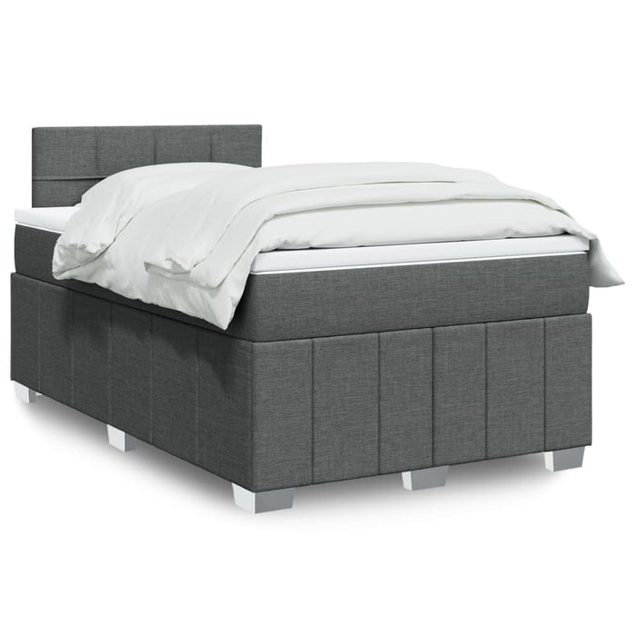 Pat box spring cu saltea, gri închis, 120x200 cm, textil - WALTI WALTI