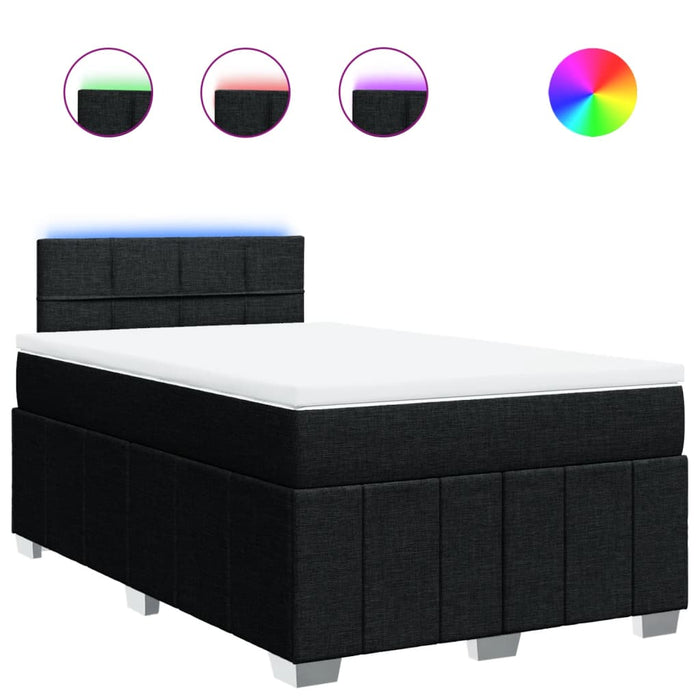Pat box spring cu saltea, negru, 120x200 cm, textil - WALTI WALTI