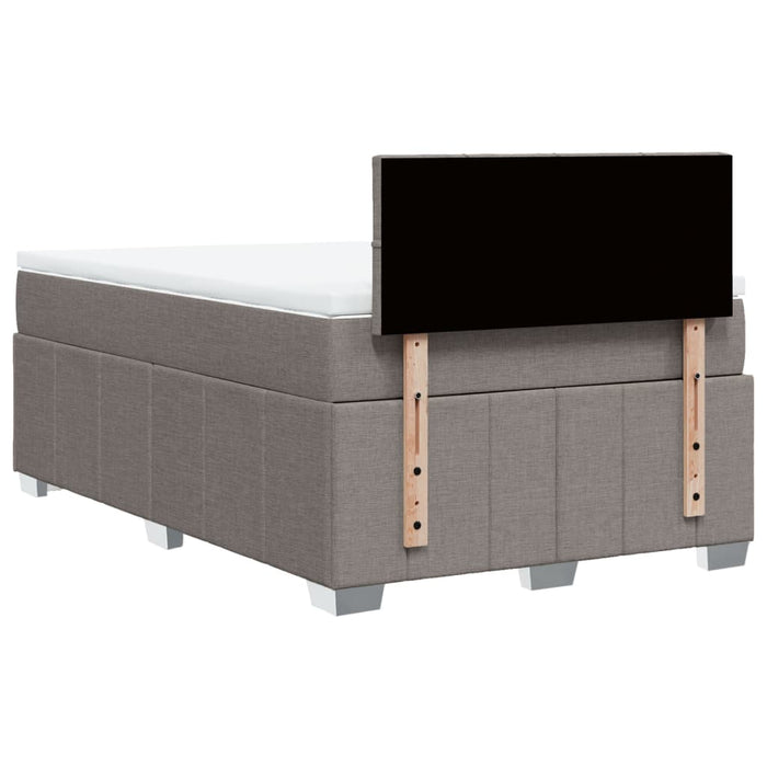 Pat box spring cu saltea, gri taupe, 120x200 cm, textil - WALTI WALTI