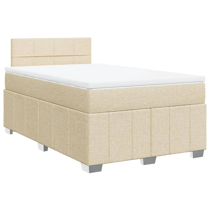 Pat box spring cu saltea, crem, 120x200 cm, textil - WALTI WALTI