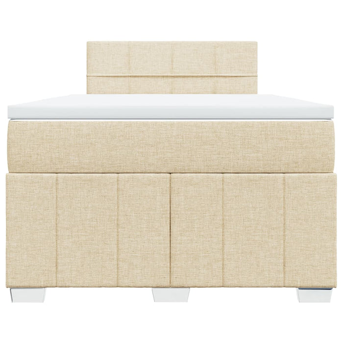 Pat box spring cu saltea, crem, 120x200 cm, textil - WALTI WALTI