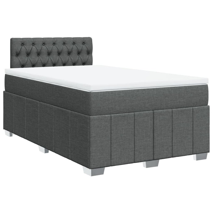 Pat box spring cu saltea, gri închis, 120x200 cm, textil - WALTI WALTI