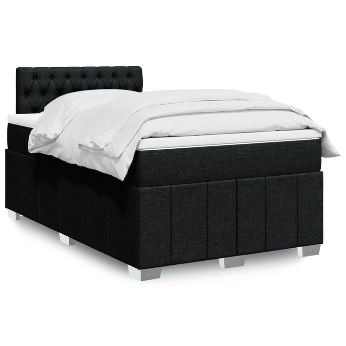 Pat box spring cu saltea, negru, 120x200 cm, textil - WALTI WALTI