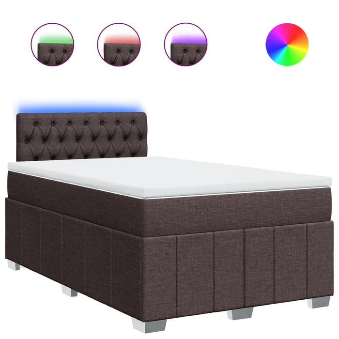 Pat box spring cu saltea, maro închis, 120x200 cm, textil WALTI