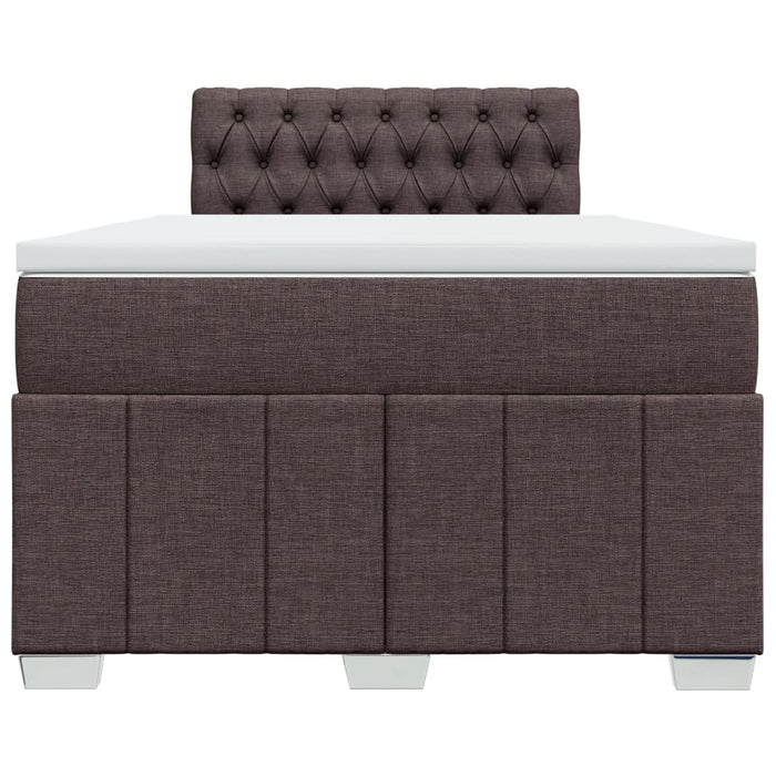 Pat box spring cu saltea, maro închis, 120x200 cm, textil WALTI
