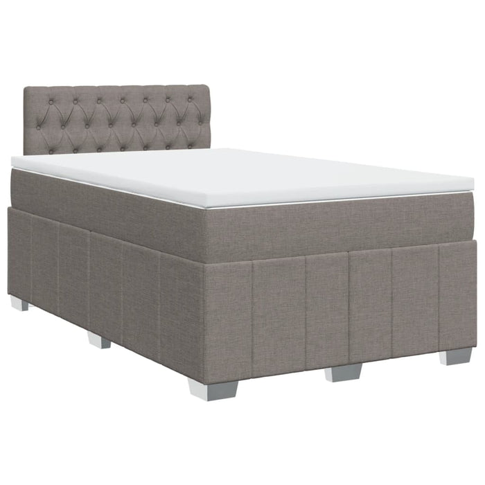 Pat box spring cu saltea, gri taupe, 120x200 cm, textil - WALTI WALTI