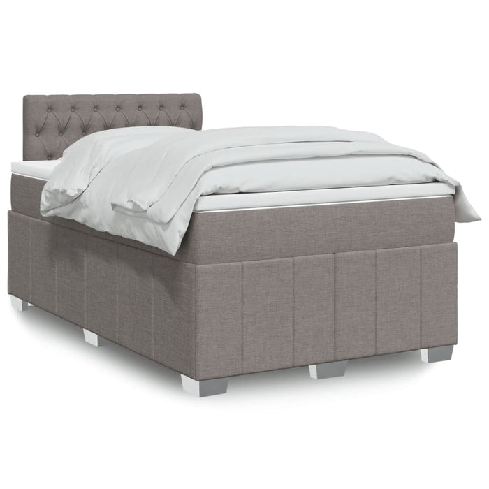 Pat box spring cu saltea, gri taupe, 120x200 cm, textil - WALTI WALTI