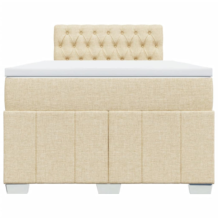 Pat box spring cu saltea, crem, 120x200 cm, textil - WALTI WALTI