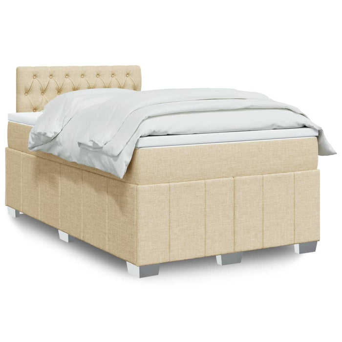 Pat box spring cu saltea, crem, 120x200 cm, textil - WALTI WALTI