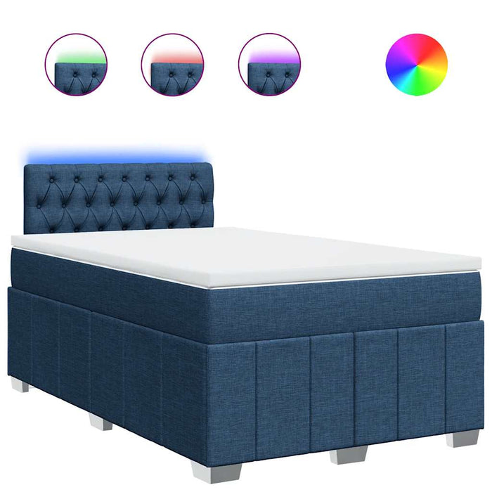 Pat box spring cu saltea, albastru, 120x200 cm, textil - WALTI WALTI
