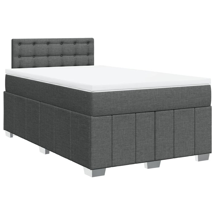 Pat box spring cu saltea, gri închis, 120x200 cm, textil - WALTI WALTI