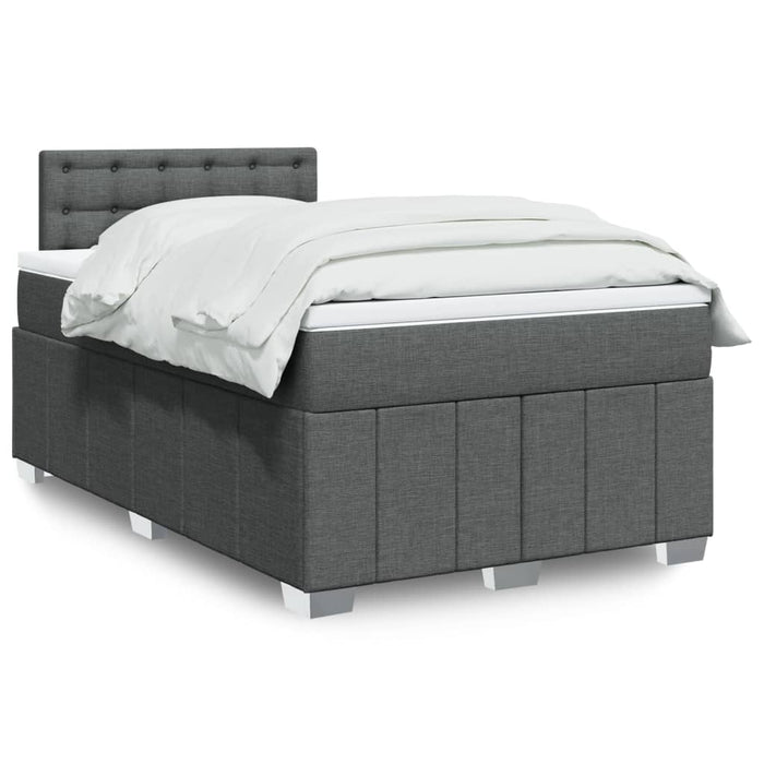 Pat box spring cu saltea, gri închis, 120x200 cm, textil - WALTI WALTI