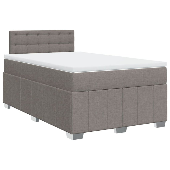 Pat box spring cu saltea, gri taupe, 120x200 cm, textil - WALTI WALTI