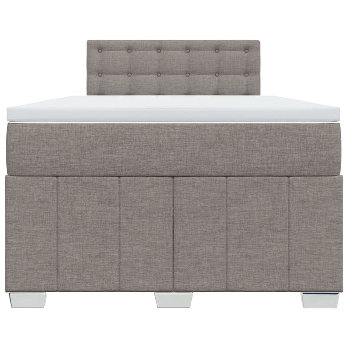 Pat box spring cu saltea, gri taupe, 120x200 cm, textil - WALTI WALTI