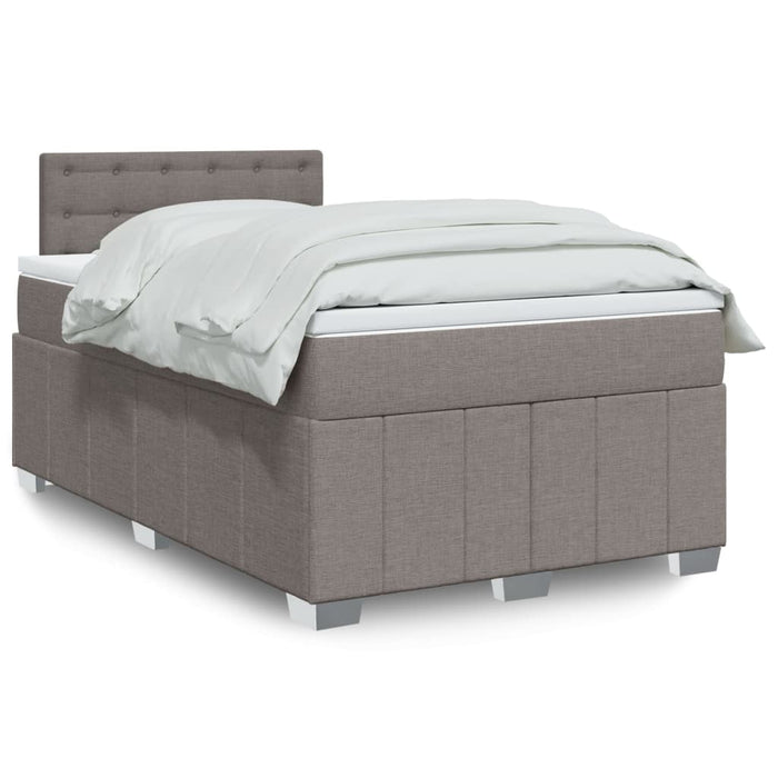 Pat box spring cu saltea, gri taupe, 120x200 cm, textil - WALTI WALTI