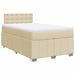 Pat box spring cu saltea, crem, 120x200 cm, textil - WALTI WALTI