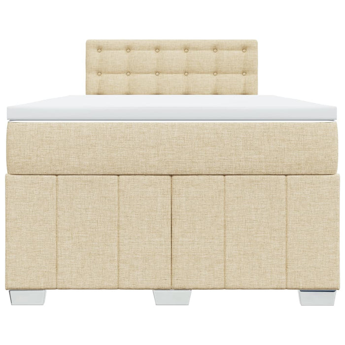 Pat box spring cu saltea, crem, 120x200 cm, textil - WALTI WALTI
