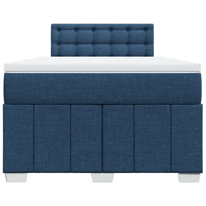 Pat box spring cu saltea, albastru, 120x200 cm, textil - WALTI WALTI