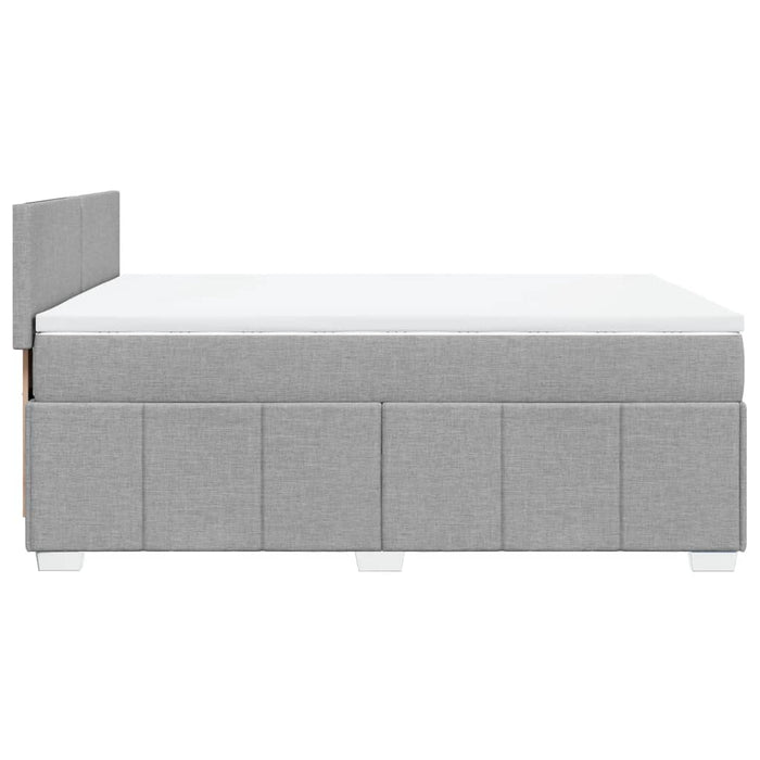 Pat box spring cu saltea, gri deschis, 140x190 cm, textil - WALTI WALTI