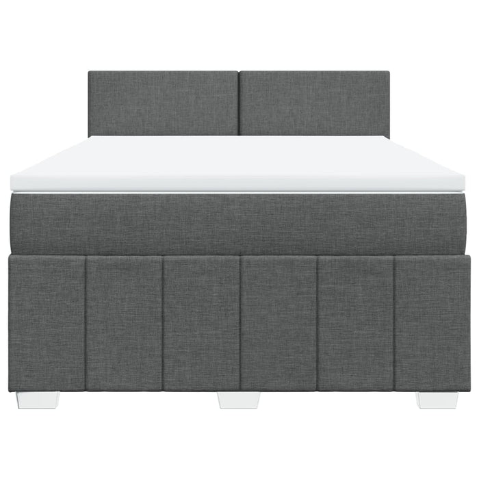 Pat box spring cu saltea, gri închis, 140x190 cm, textil - WALTI WALTI