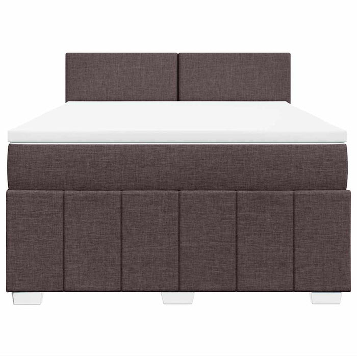 Pat box spring cu saltea, maro închis, 140x200 cm, textil - WALTI WALTI