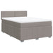 Pat box spring cu saltea, gri taupe, 140x200 cm, textil - WALTI WALTI